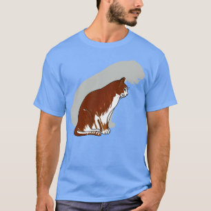 White Brown Cat with Tiger Shadow T-Shirt