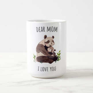 White Brown Cute Panda Dear Mum Mug