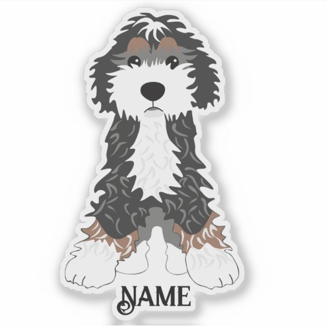 White & Brown Dog Personalised  (Front)