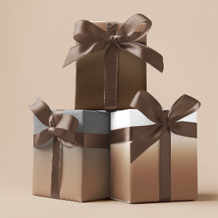 White Brown Grey and Light Brown Ombre Mix Wrapping Paper Sheet