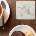 White Brown Marble Coaster<br><div class="desc">This coaster features a modern white marble texture with orange and brown veins.</div>