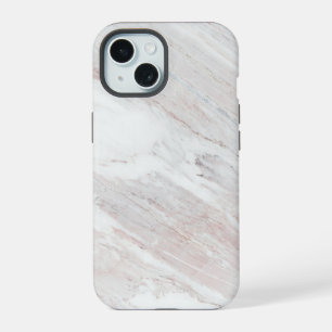 White Brown Marble iPhone 15 Case
