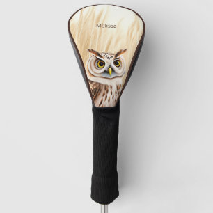 White Brown Owl Monogram Golf Head Cover