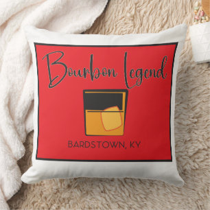 White/Brown Reversible Pillow-Bourbon Legend Cushion