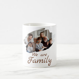 White Brown Simple Family Photo Mug