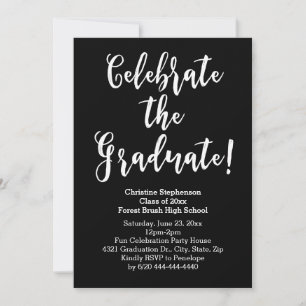 White Brush Script Celebrate Graduation Invitation