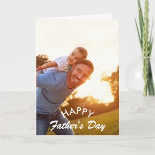 White Brush Script Modern Father's Day Photo Card