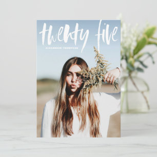 White Brush Typography 2024 Photo Graduation Invitation