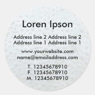 White Bubbles Business / Profile Classic Round Sticker
