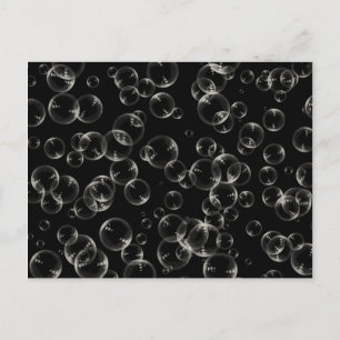 White Bubbles in Black Postcard