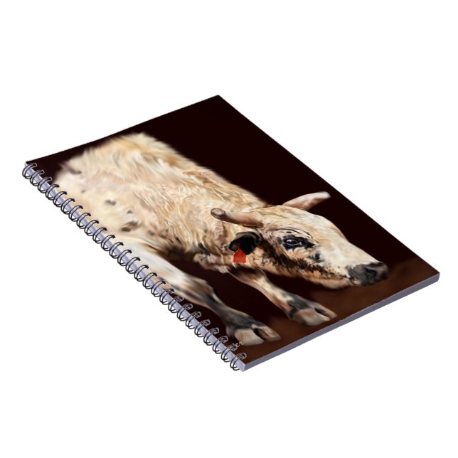 White Bucking Rodeo Bull Notebook (Right Side)