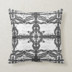White Buddha Art Pillow by Deprise