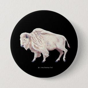 White Buffalo 7.5 Cm Round Badge