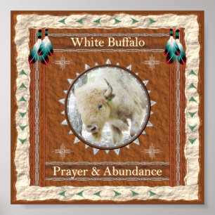 White Buffalo Abundance Energy Poster