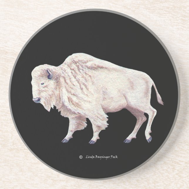 White Buffalo Cow Coaster (Front)