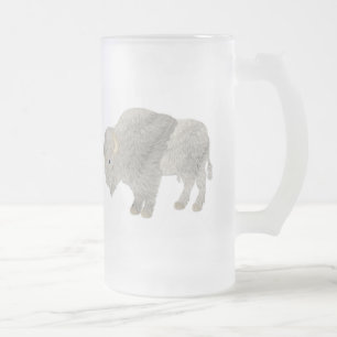 White Buffalo Drinkware Frosted Glass Beer Mug