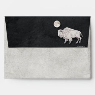 White Buffalo Full Moon Grey Textured Envelope