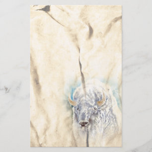 White Buffalo Native American  Stationery