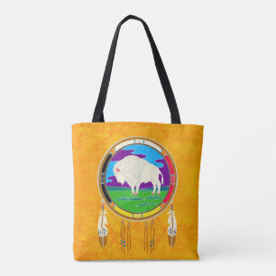 White Buffalo Native American Tote Bag
