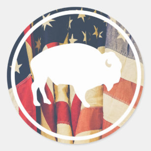 White Buffalo Outdoors American Flag Sticker