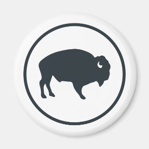 White Buffalo Outdoors Round Magnet