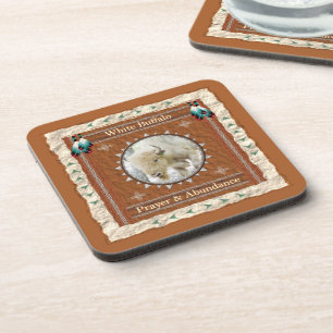 White Buffalo - Prayer & Abundance  Cork Coasters