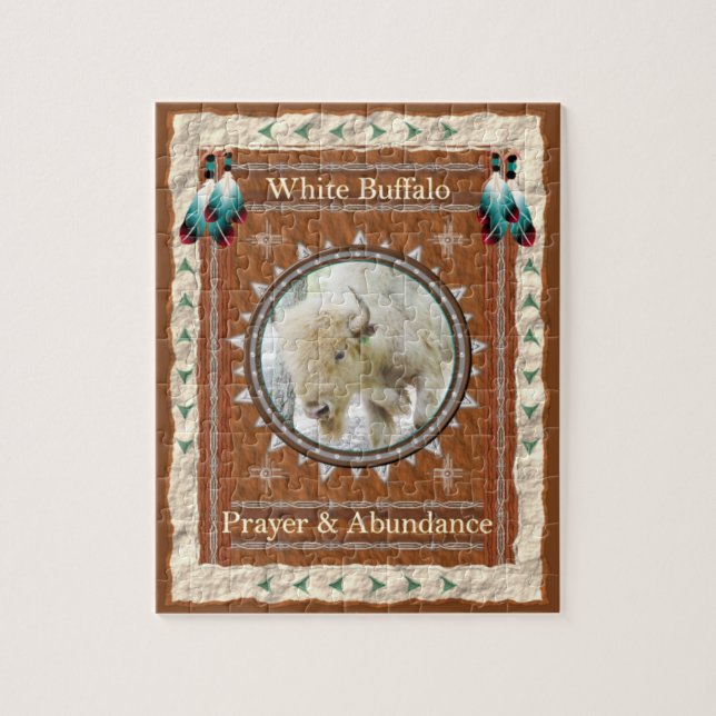 White Buffalo - Prayer & Abundance Jigsaw Puzzle (Vertical)