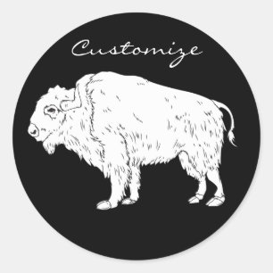 White Buffalo Thunder_Cove Classic Round Sticker