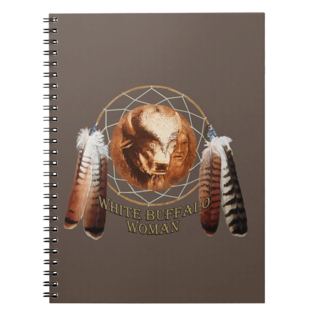 White Buffalo Woman Dreamcatcher Notebook (Front)
