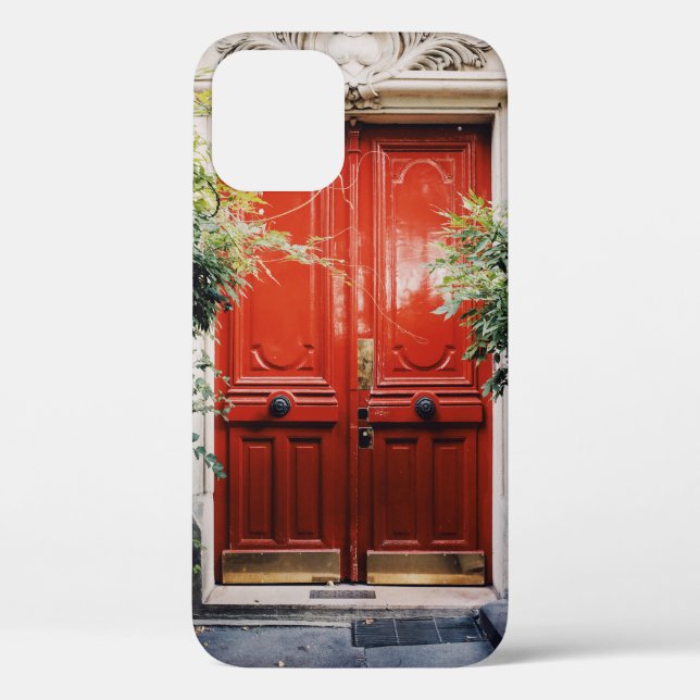 WHITE BUILDING SHOWING CLOSED RED WOODEN DOOR Case-Mate iPhone CASE (Back)