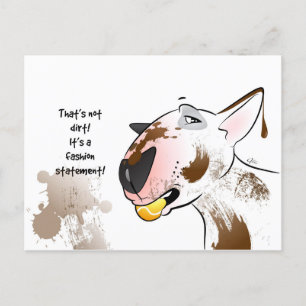 White Bull Terrier Postcard "Fashion Statement"