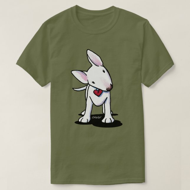 White Bull Terrier T-Shirt (Design Front)