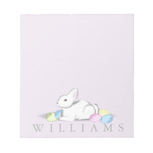 White Bunny 5.5" x 6" Notepad - 40 pages