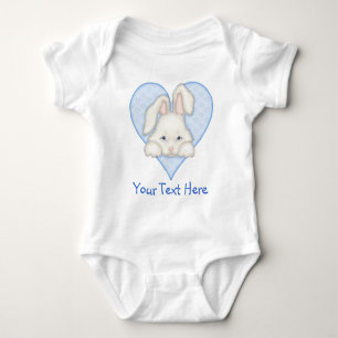 White Bunny - Blue Baby Bodysuit