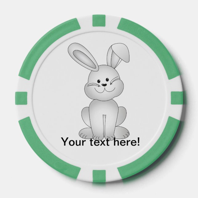 White bunny clipart poker chips (Front)