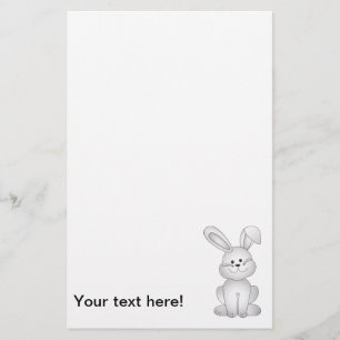 White bunny clipart stationery