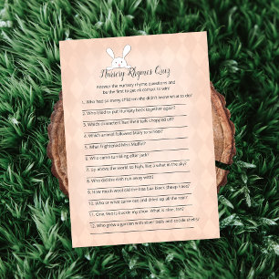 White Bunny Coral Argyle Nursery Rhymes  Game Invitation