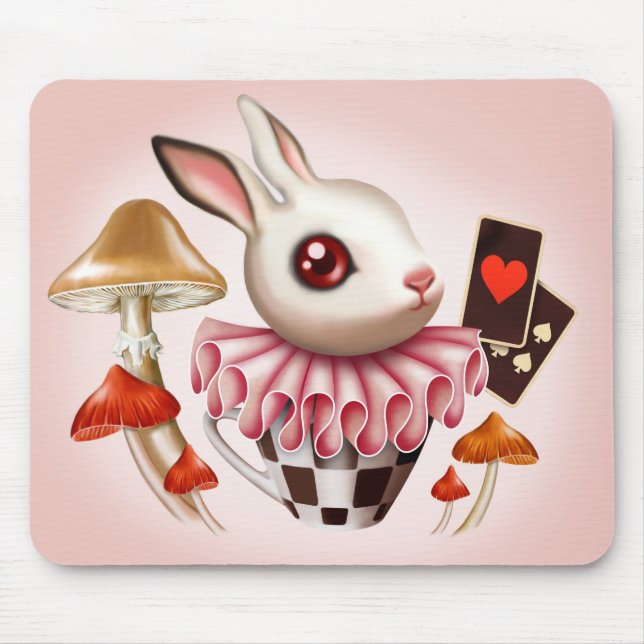 White Bunny Mouse Mat (Front)