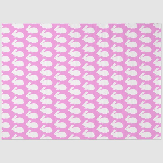 White Bunny Pattern On Pink Tissue Paper (Front)