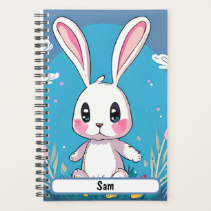 White Bunny Planner With Customisable Nametag