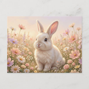 White Bunny Postcard