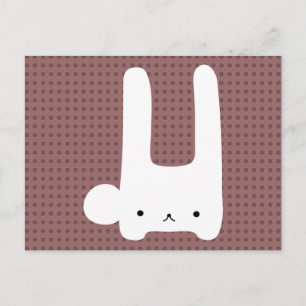 white bunny postcard