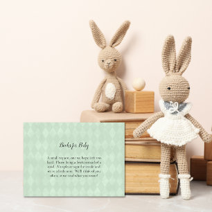 White Bunny Rabbit Books For Baby Shower Game Enclosure Card