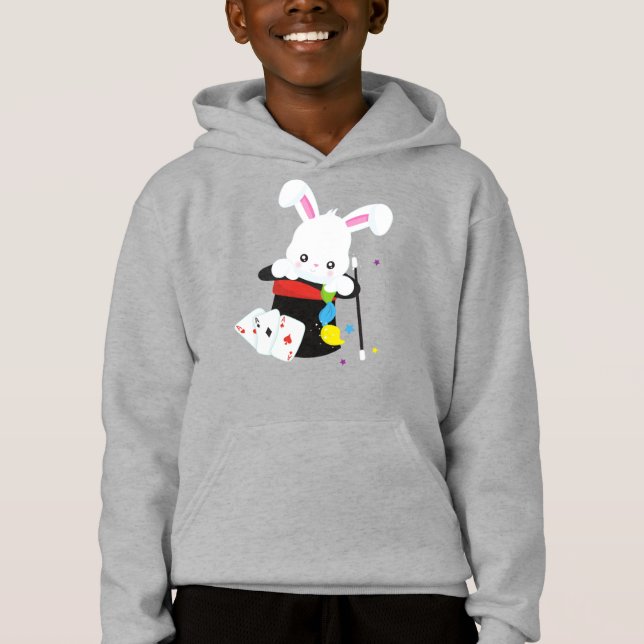White Bunny, Rabbit, Magic Trick, Magic Wand, Hat (Front)