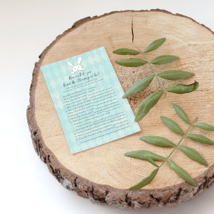 White Bunny Who Knows Mummy Best Shower Game Invitation