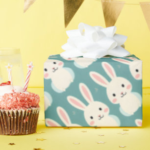 White bunny wrapping paper
