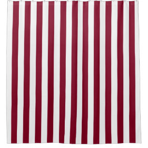 White Burgundy Vertical Stripe NL #0 Shower Curtain