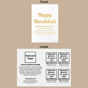 White Business Brand on Hanukkah Foil Card