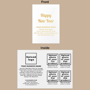 White Business Brand on New Year Foil Card