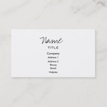 White Business Cards Trendy Minimal